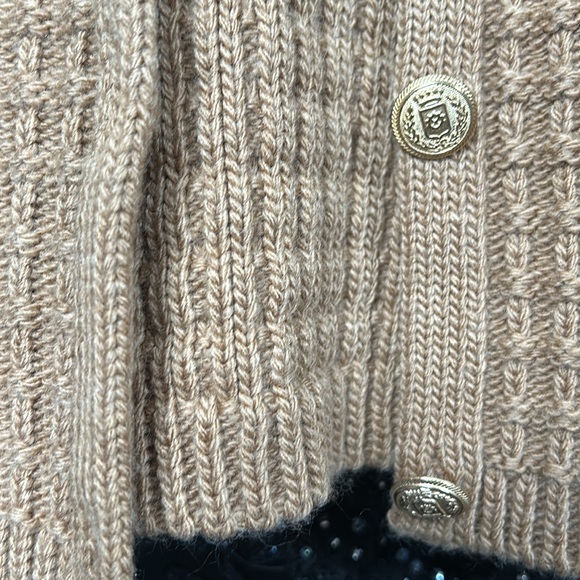 Mango Knit Cardigan Tweed Crop Gold Buttons size XS - Picture 9 of 12